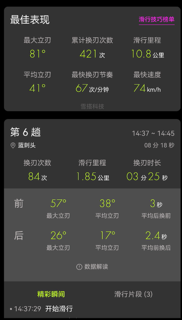 雪搭APP界面展示